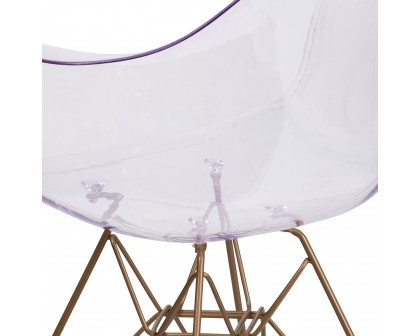 BLNK - Alonza Series Transparent Side Chair with Gold Base