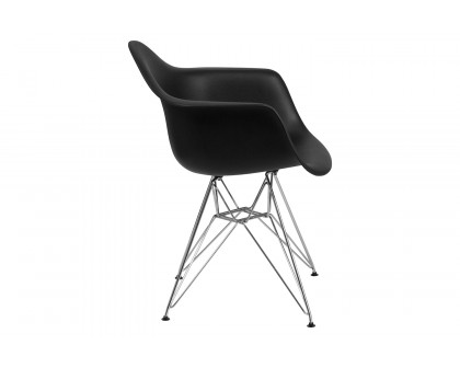 BLNK Alonza Series Plastic Chair with Chrome Base - Black