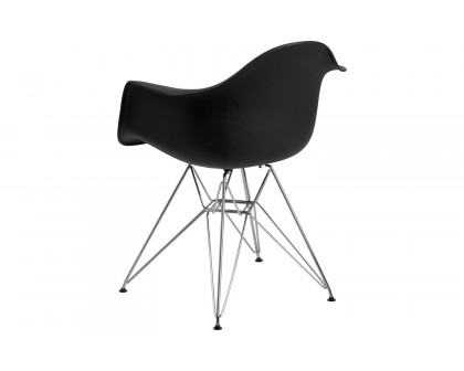 BLNK Alonza Series Plastic Chair with Chrome Base - Black