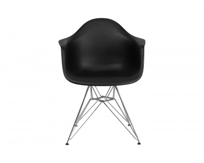 BLNK Alonza Series Plastic Chair with Chrome Base - Black