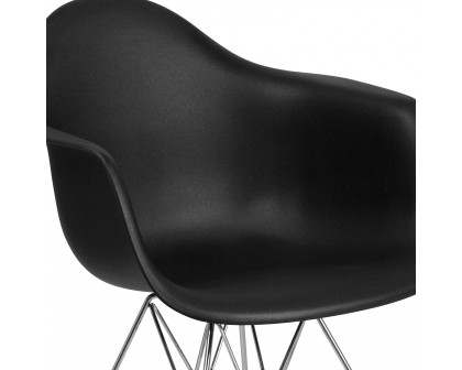 BLNK Alonza Series Plastic Chair with Chrome Base - Black