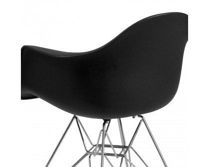 BLNK Alonza Series Plastic Chair with Chrome Base - Black