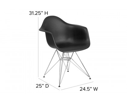 BLNK Alonza Series Plastic Chair with Chrome Base - Black