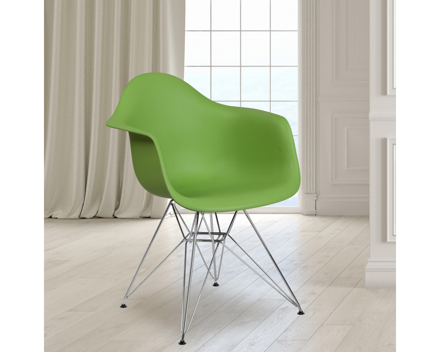 BLNK Alonza Series Plastic Chair with Chrome Base - Green