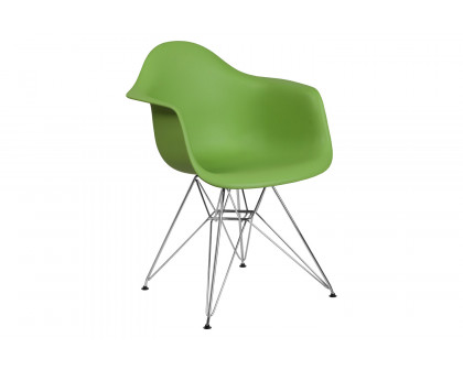 BLNK Alonza Series Plastic Chair with Chrome Base - Green