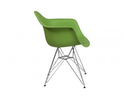 BLNK Alonza Series Plastic Chair with Chrome Base - Green