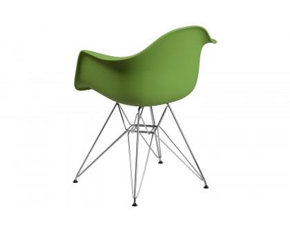 BLNK Alonza Series Plastic Chair with Chrome Base - Green