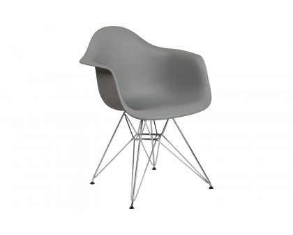 BLNK Alonza Series Plastic Chair with Chrome Base - Moss Gray