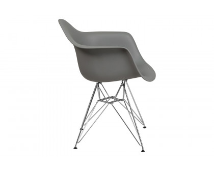 BLNK Alonza Series Plastic Chair with Chrome Base - Moss Gray