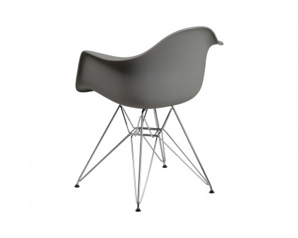 BLNK Alonza Series Plastic Chair with Chrome Base - Moss Gray