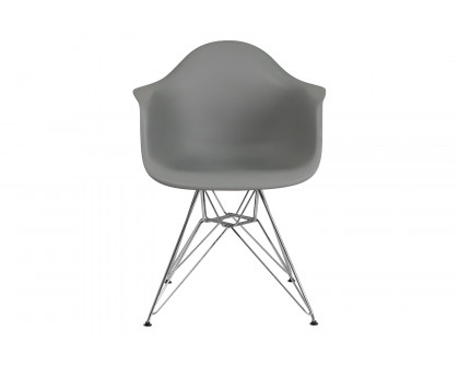 BLNK Alonza Series Plastic Chair with Chrome Base - Moss Gray