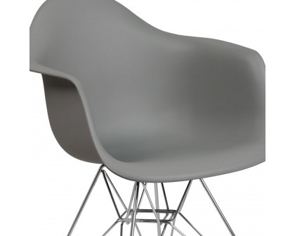 BLNK Alonza Series Plastic Chair with Chrome Base - Moss Gray