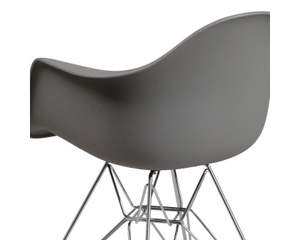 BLNK Alonza Series Plastic Chair with Chrome Base - Moss Gray