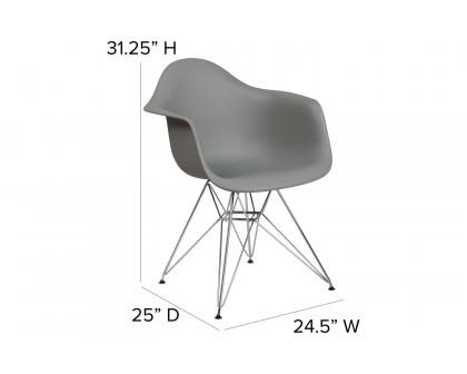 BLNK Alonza Series Plastic Chair with Chrome Base - Moss Gray