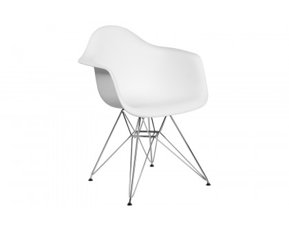 BLNK Alonza Series Plastic Chair with Chrome Base - White