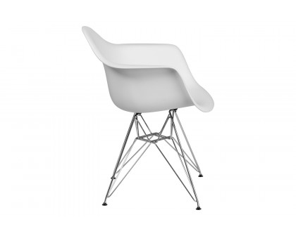 BLNK Alonza Series Plastic Chair with Chrome Base - White