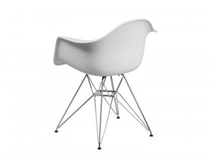 BLNK Alonza Series Plastic Chair with Chrome Base - White