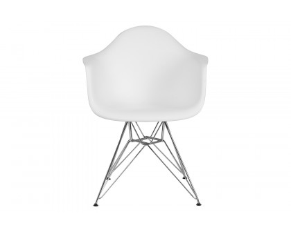 BLNK Alonza Series Plastic Chair with Chrome Base - White