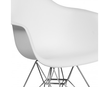 BLNK Alonza Series Plastic Chair with Chrome Base - White