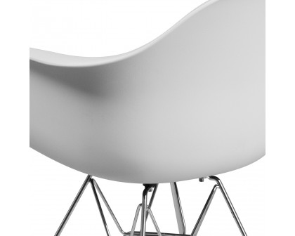 BLNK Alonza Series Plastic Chair with Chrome Base - White