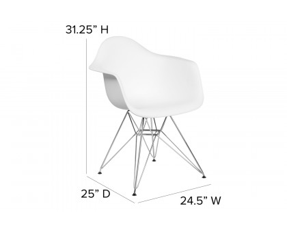 BLNK Alonza Series Plastic Chair with Chrome Base - White