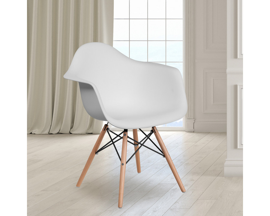 BLNK Alonza Series Plastic Chair with Wooden Legs