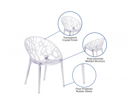 BLNK Specter Series Transparent Stacking Side Chair