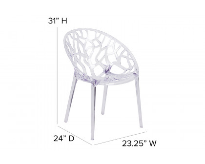 BLNK Specter Series Transparent Stacking Side Chair