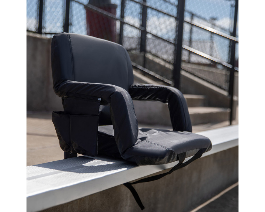 BLNK Malta Portable Lightweight Reclining Stadium Chair with Armrests, Padded Back and Seat