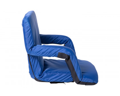 BLNK Malta Portable Lightweight Reclining Stadium Chair with Armrests, Padded Back and Seat - Blue