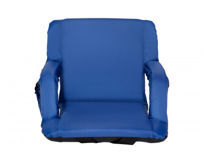 BLNK Malta Portable Lightweight Reclining Stadium Chair with Armrests, Padded Back and Seat - Blue