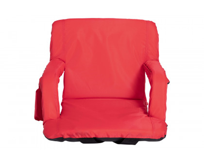 BLNK Malta Portable Lightweight Reclining Stadium Chair with Armrests, Padded Back and Seat - Red