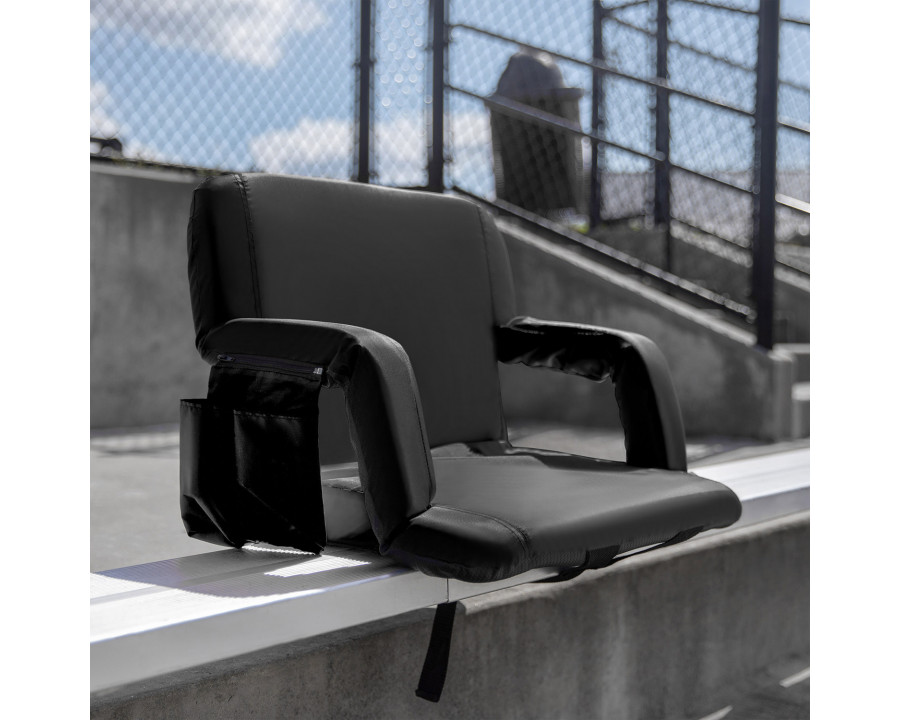 BLNK Malta Extra Wide Portable Lightweight Reclining Stadium Chair with Armrests, Padded Back and Seat