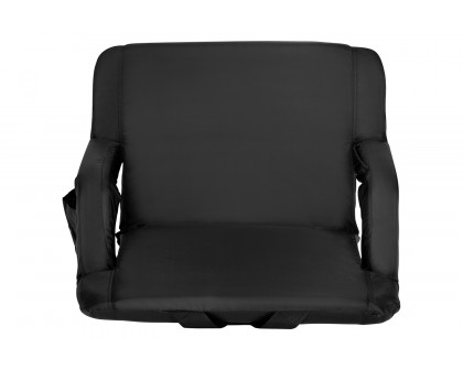 BLNK Malta Extra Wide Portable Lightweight Reclining Stadium Chair with Armrests, Padded Back and Seat - Black