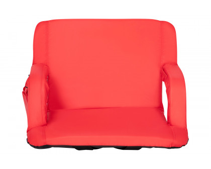 BLNK Malta Extra Wide Portable Lightweight Reclining Stadium Chair with Armrests, Padded Back and Seat - Red