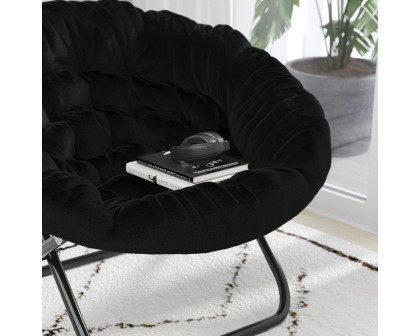 BLNK™ Gwen Faux Fur Oversize Portable Folding Saucer Moon Chair - Black