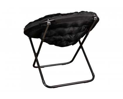 BLNK™ Gwen Faux Fur Oversize Portable Folding Saucer Moon Chair - Black