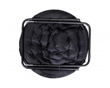 BLNK Gwen Faux Fur Oversize Portable Folding Saucer Moon Chair - Black