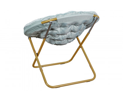 BLNK™ Gwen Faux Fur Oversize Portable Folding Saucer Moon Chair - Dusty Aqua