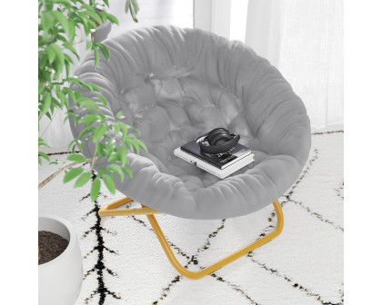 BLNK™ Gwen Faux Fur Oversize Portable Folding Saucer Moon Chair - Gray