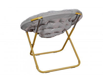 BLNK™ Gwen Faux Fur Oversize Portable Folding Saucer Moon Chair - Gray