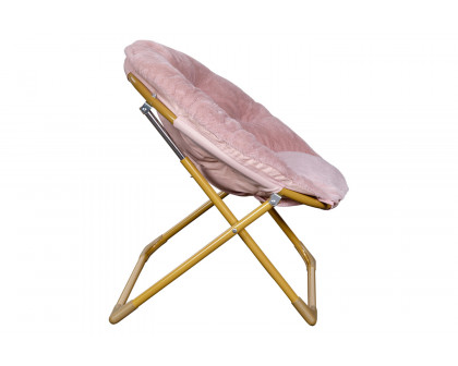 BLNK™ Gwen Faux Fur Mini Folding Saucer Moon Chair - Blush