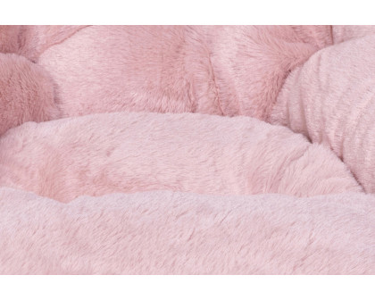 BLNK™ Gwen Faux Fur Mini Folding Saucer Moon Chair - Blush