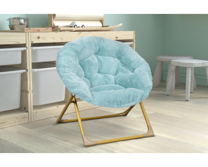 BLNK Gwen Faux Fur Mini Folding Saucer Moon Chair