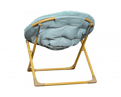 BLNK™ Gwen Faux Fur Mini Folding Saucer Moon Chair - Dusty Aqua