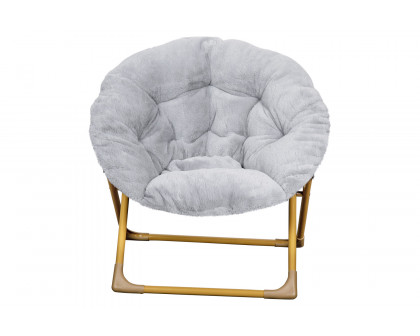 BLNK™ Gwen Faux Fur Mini Folding Saucer Moon Chair - Gray