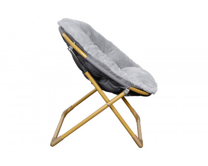 BLNK™ Gwen Faux Fur Mini Folding Saucer Moon Chair - Gray