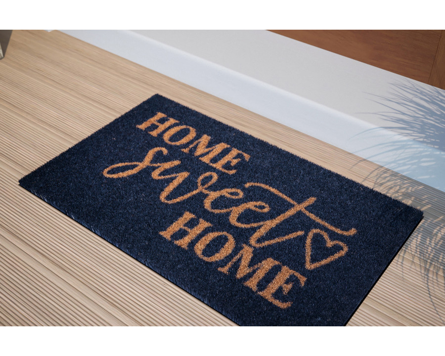 BLNK Harbold Coir Indoor-Outdoor Doormat with Home Sweet Home Message and Non-Slip Backing