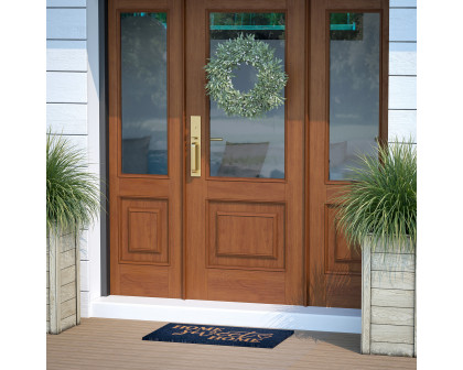 BLNK Harbold Coir Indoor-Outdoor Doormat with Home Sweet Home Message and Non-Slip Backing - Navy