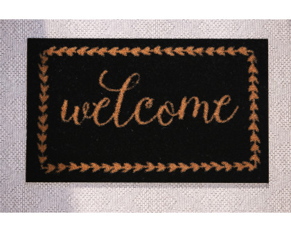 BLNK Harbold Coir Indoor-Outdoor Doormat with Welcome Message and Non-Slip Backing